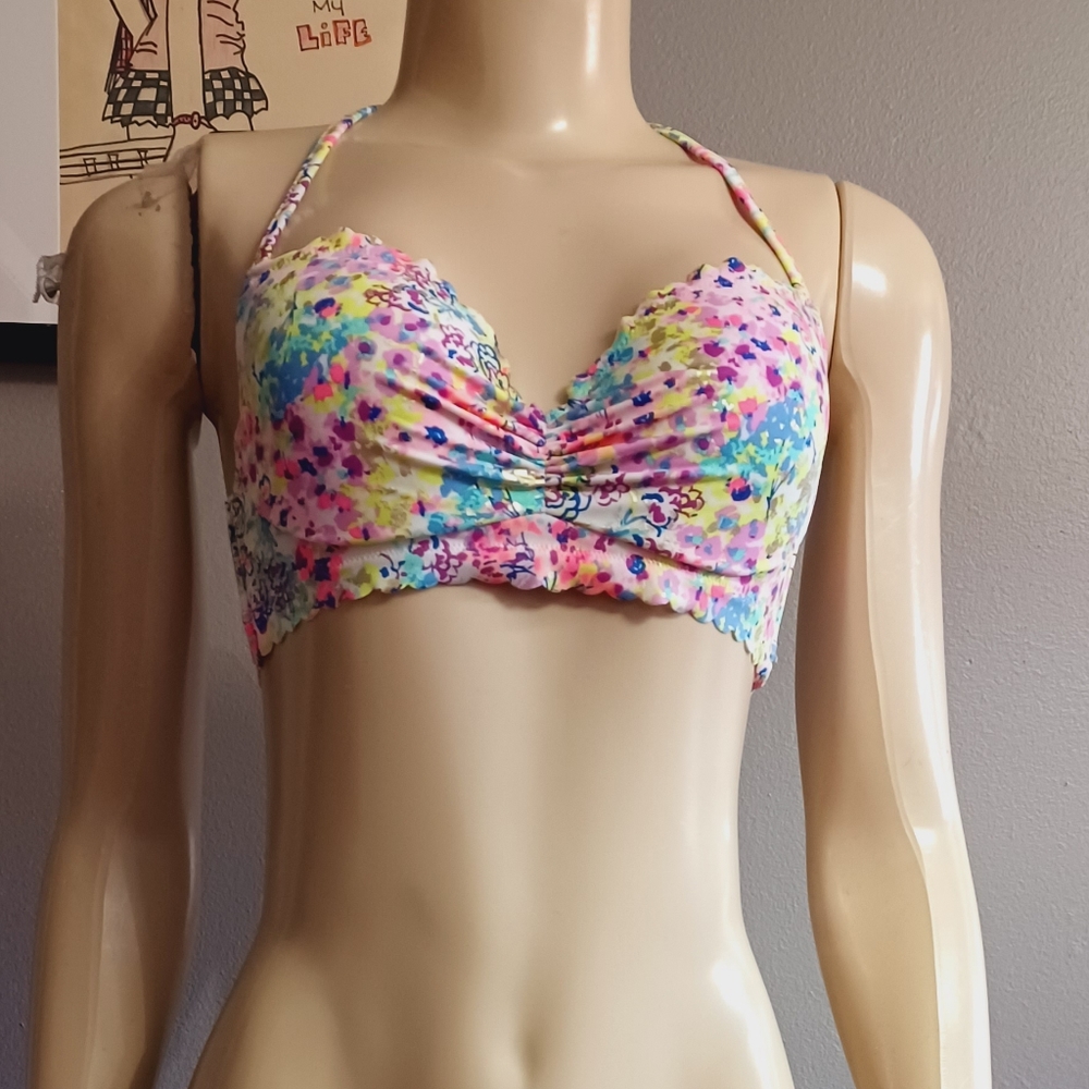 Victoria's Secret NWOT 2pc abstract Floral Bikini top Ana d bottom Never Used - Picture 5 of 12